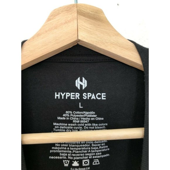 Hyper Space NASA Logo Black Short Sleeve T Shirt Men's Tee Shirt Size Large - Picture 4 of 4